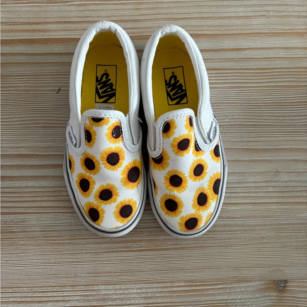 Girls sunflower Vans size 11.5